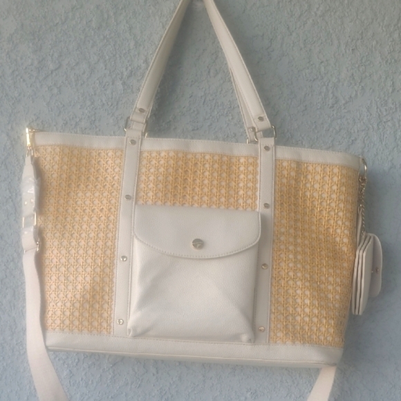 Rachel Zoe Handbags - Rachel Zoe White and Tan Tote Bag